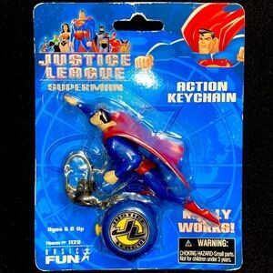 Superman action figure justice league vintage superhero retractable keychain
